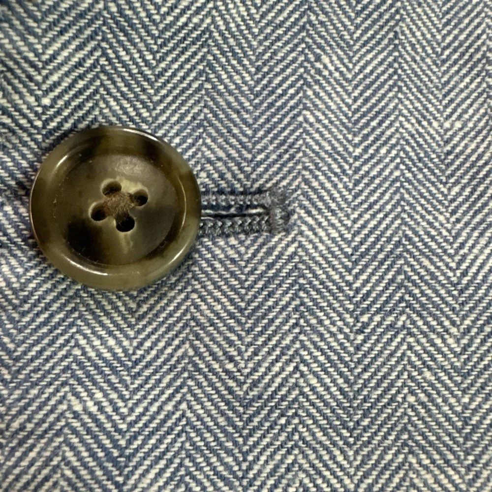 Stafford Jacket 60R Big & Tall Jacket Blue Herringbone Linen Cotton Sport Coat